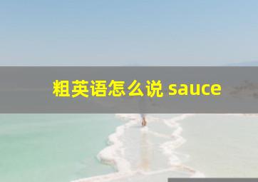 粗英语怎么说 sauce